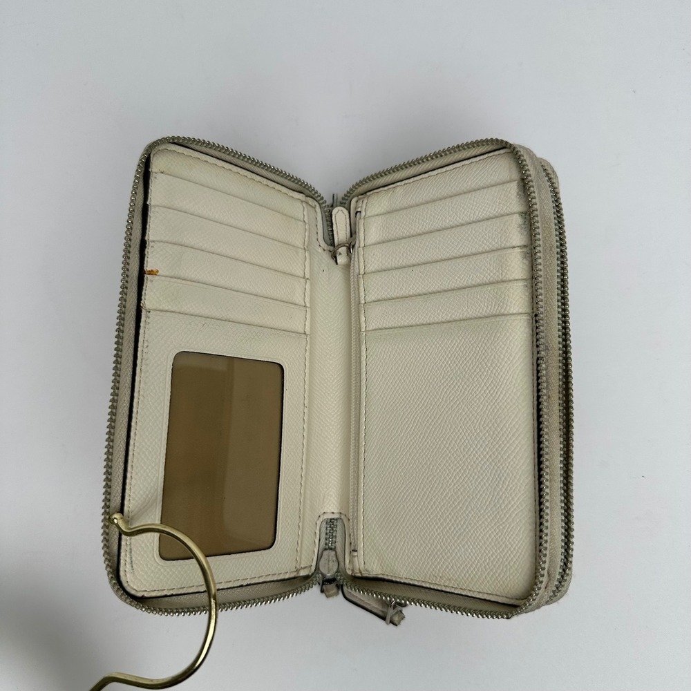 Coach Signature Canvas Double Zip Wristlet Khaki White 52853 - Picture 7 of 8